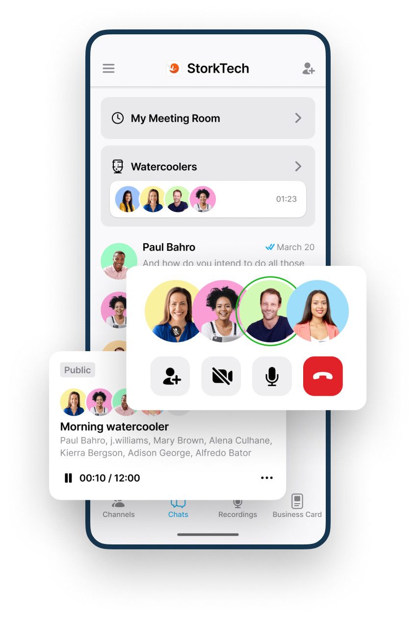 Stork Android user interface